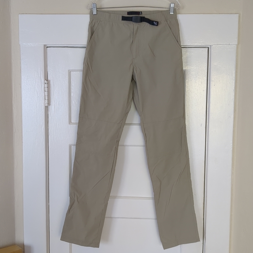 Gramicci Pants 30 waist Men Small Nylon/Spandex Tan Hiking Climb reinforced knee
